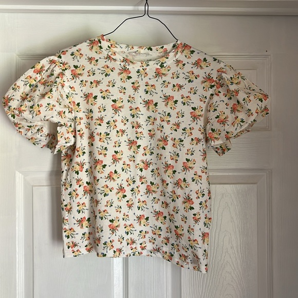 zara puff sleeve floral t-shirt - Picture 2 of 3